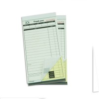 Two-part carbonless printing restaurant guest check book